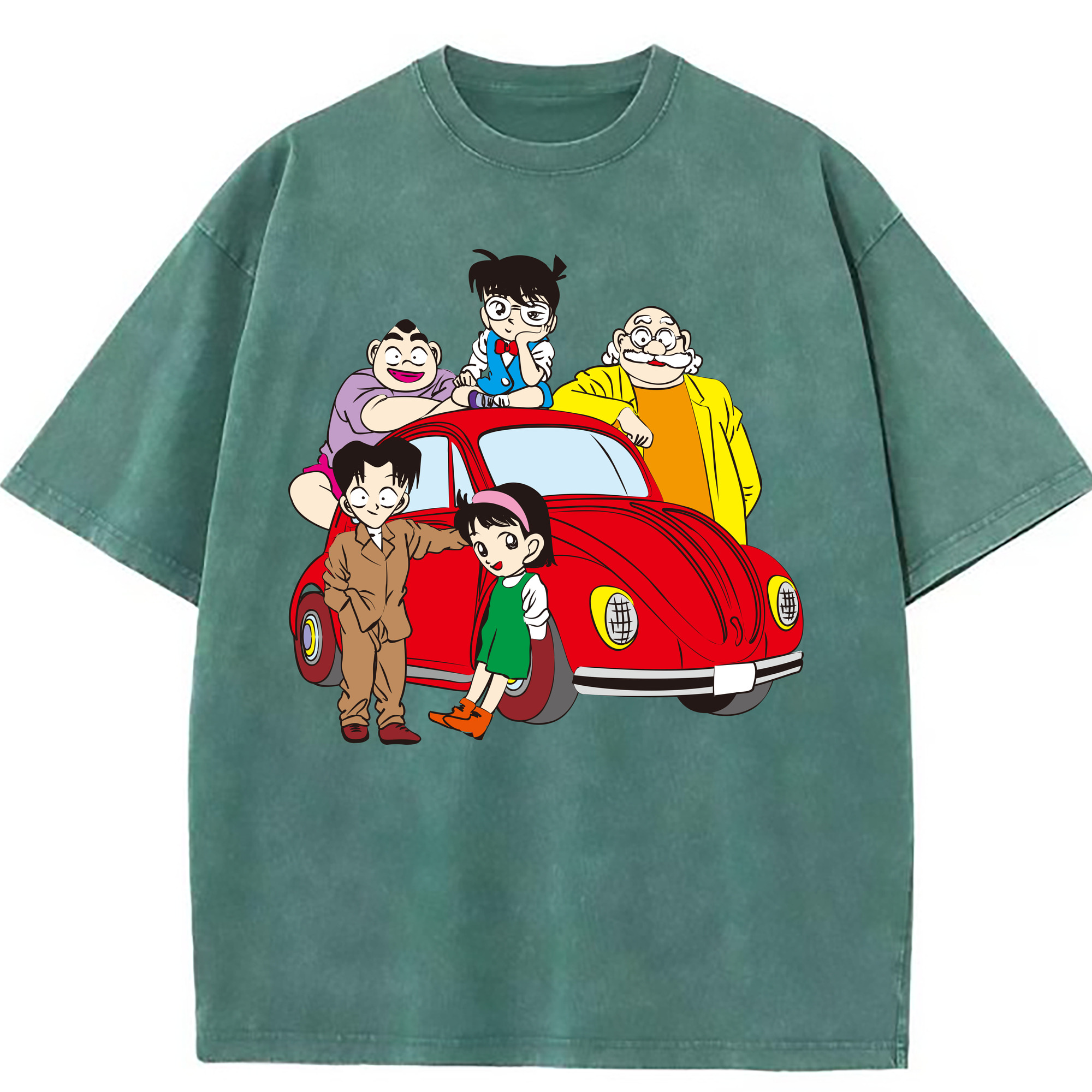 （画像用） 名探偵コナン Detective Conan 綿100% ヴィンテージ風 半袖Tシャツ（フロントプリント）